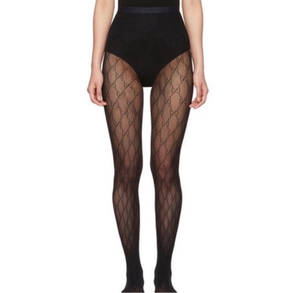 Gucci Mesh Interlocking GG Black Patterned Women'… - image 1